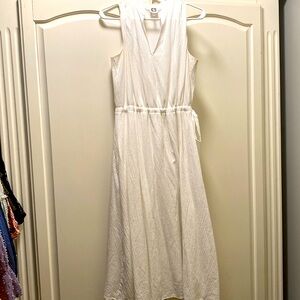 𝅺anne Klein Women’s Crinkle Fabric White Dress Size 8